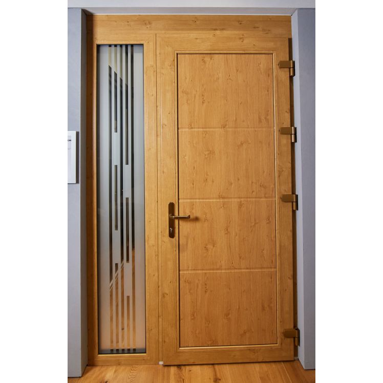 Ușă exterior din PVC Barrier 100, panel Sisif, prag aluminiu, 1490 x 2500 mm Ușă exterior din PVC Barrier 100, panel Sisif, prag aluminiu, 1490 x 2500 mm