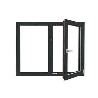 Fereastră PVC Rehau cu geam tripan, Barrier 80 antracit, 1460x1160 mm, profil 80 mm, 2 canate, sticlă 42 mm, 4 anotimpuri, 7 camere, 3 garnituri