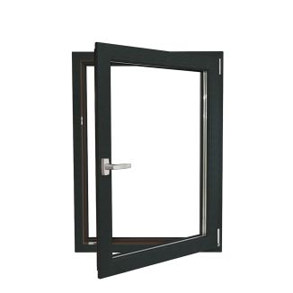 Fereastră PVC cu geam tripan, Barrier 80 antracit, 860x1160 mm, profil 80 mm, sticlă 42 mm, 4 anotimpuri, 7 camere, 3 garnituri