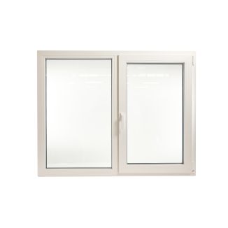 Fereastră PVC cu geam tripan, Barrier 80, maner Toulon, 1460x1160 mm, profil 80 mm, 2 canate, sticlă 4 anotimpuri, 7 camere, 3 garnituri