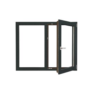Fereastră PVC cu geam tripan, Barrier 85, antracit, 1460x1160 mm, 2 canate, sticlă 44 mm 4SEvo4 + Float4 + LowE4, 7 camere