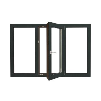 Fereastră PVC cu geam tripan, Barrier 85, antracit, 1760x1160 mm, 3 canate, sticlă 44 mm, 4 anotimpuri, 7 camere, 3 garnituri