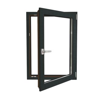 Fereastră PVC cu geam tripan, Barrier 85, antracit, 860x1160 mm, 1 canat, sticlă 44 mm 4SEvo4 + Float4 + LowE4, 7 camere