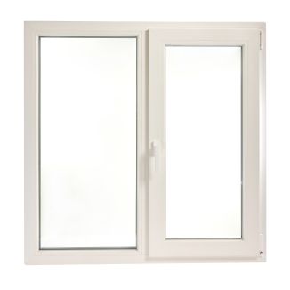 Fereastră PVC cu geam tripan, Barrier 85, maner Toulon, 1160x1160 mm, profil 85 mm, 2 canate, sticlă 44 mm, 4 anotimpuri, 7 camere, 3 garnituri