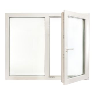 Fereastră PVC cu geam tripan, Barrier 85, 1460 x 1160 mm, profil 85 mm, 2 canate, sticlă 4 anotimpuri, 7 camere, 3 garnituri