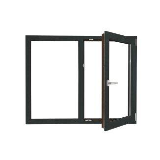 Fereastră PVC cu geam termopan, Barrier 75, antracit, 1160x1460 mm, profil 70 mm, 2 canate, protectie solara, bagheta Warm Edge, 5 camere