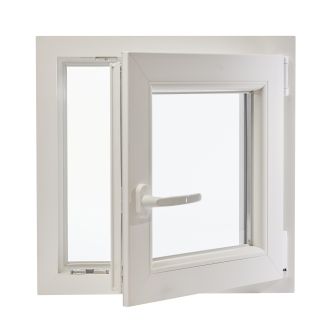 Fereastră PVC cu geam termopan, Barrier 75, 560x560 mm, profil 70 mm, sticlă protecție termică, 5 camere, 2 garnituri