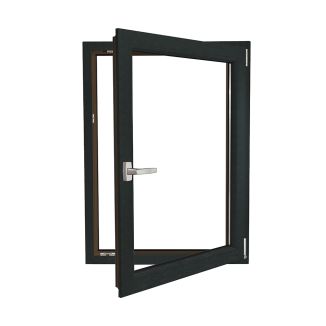 Fereastră PVC cu geam termopan, Barrier 75, antracit, 1160x860 mm, profil 70 mm, protecție solară, baghetă Warm Edge, 5 camere