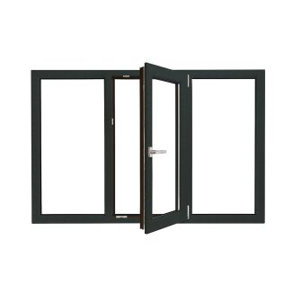 Fereastră PVC, cu geam termopan, Barrier 70 antracit, 1760x1160 mm, 3 canate, protectie solara, bagheta Warm Edge, 5 camere, 2 garnituri
